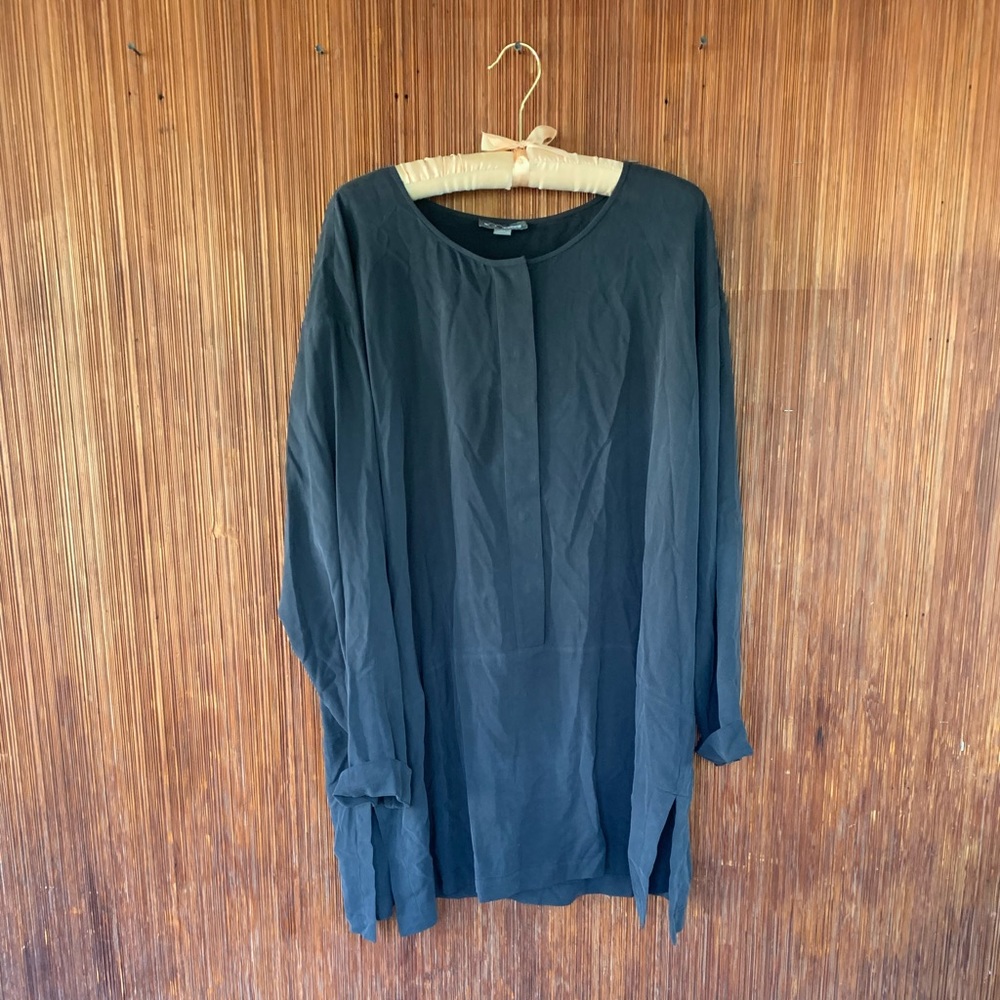 100% Silk Cool Grey Top